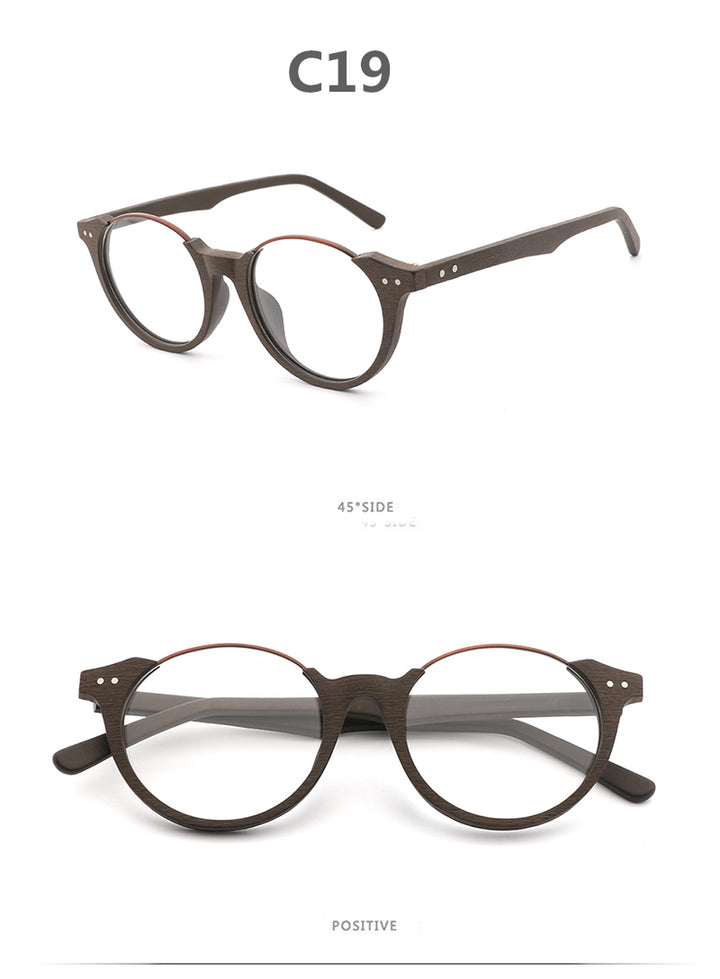 Hdcrafter Unisex Full Rim Square Wood Metal Frame Eyeglasses Ft5359 Full Rim Hdcrafter Eyeglasses   