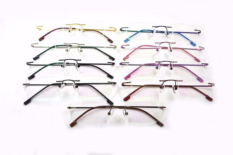 Reven Jate Unisex Rimless Square Titanium Eyeglasses R522 Rimless Reven Jate
