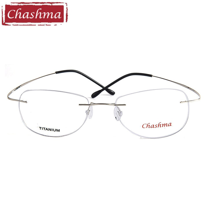 Chashma Men's Rimless Square Titanium Eyeglasses 6009 Rimless Chashma