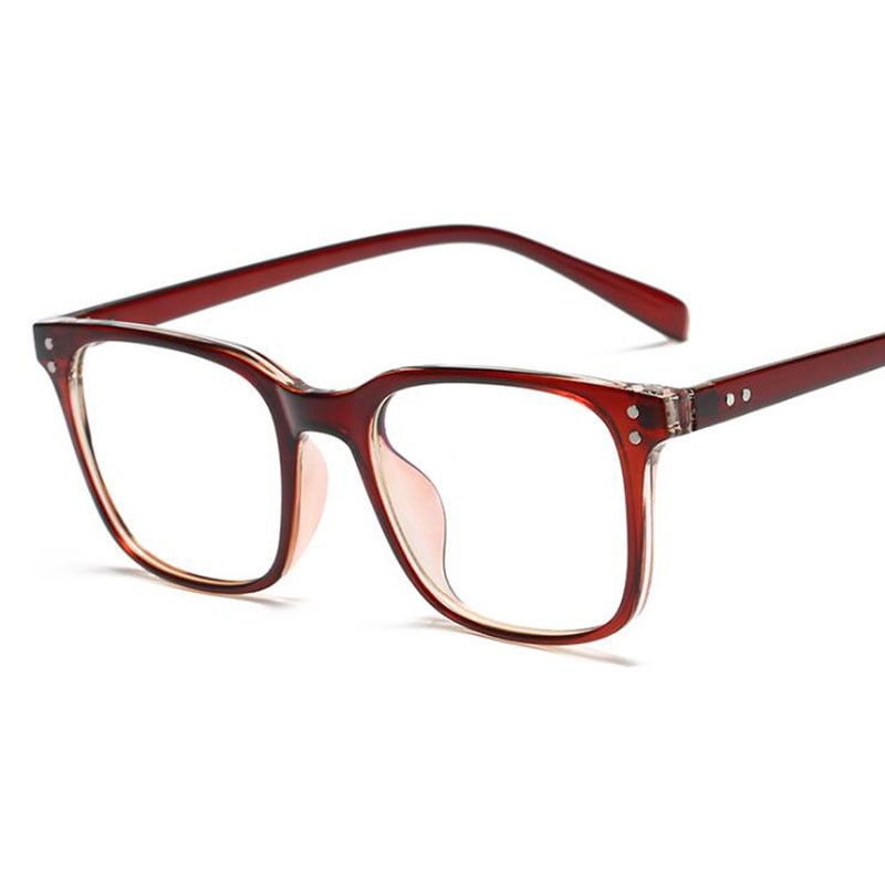 Hotochki Unisex Full Rim TR-90 Resin Square Acetate Frame Eyeglasses 5025 Full Rim Hotochki tea