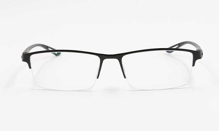Men's Semi Rim Square Eyeglasses Titanium Alloy  9029 Semi Rim Bclear