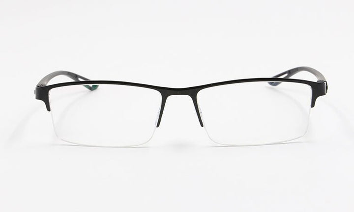 Men's Semi Rim Square Eyeglasses Titanium Alloy  9029 Semi Rim Bclear