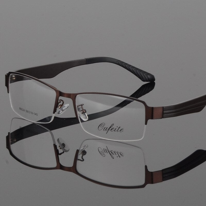 Bclear Men's Eyeglasses Semi Rim Wide Glasses Alloy Frame S99024 Semi Rim Bclear