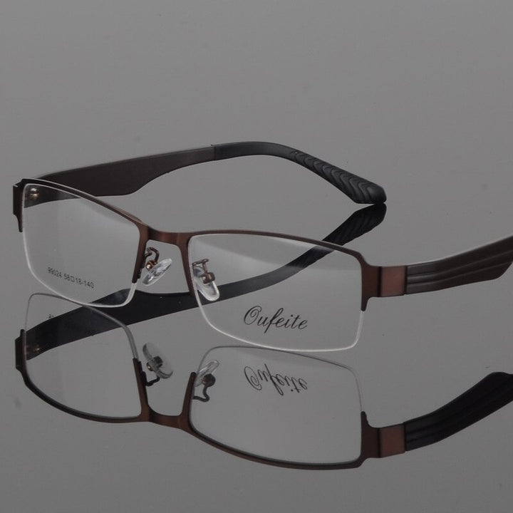 Bclear Men's Eyeglasses Semi Rim Wide Glasses Alloy Frame S99024 Semi Rim Bclear