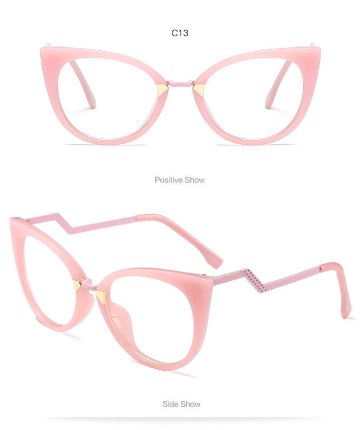 Hotony Women's Full Rim Cat Eye Acetate Frame Eyeglasses 97320 Full Rim Hotony
