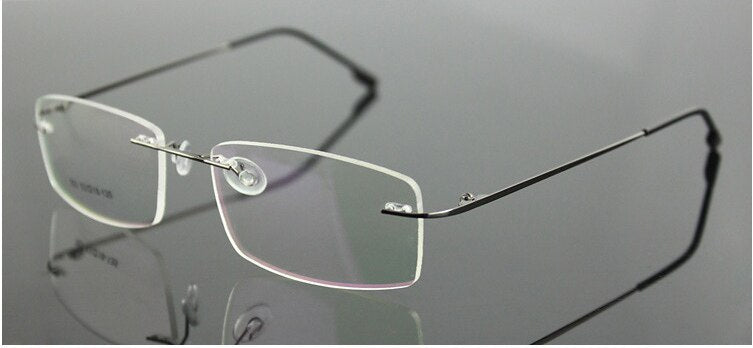 Chashma Men's RImless Square Titanium Eyeglasses L763 Rimless Chashma gray