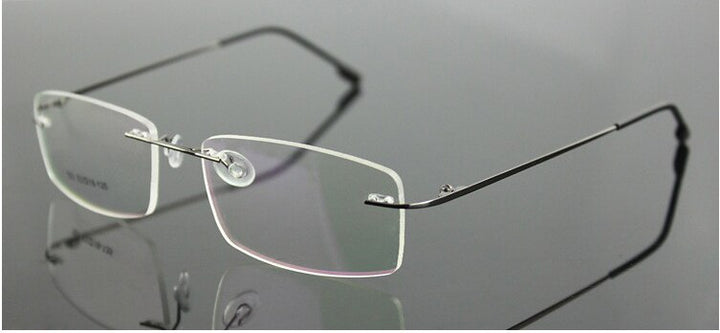 Chashma Men's RImless Square Titanium Eyeglasses L763 Rimless Chashma gray