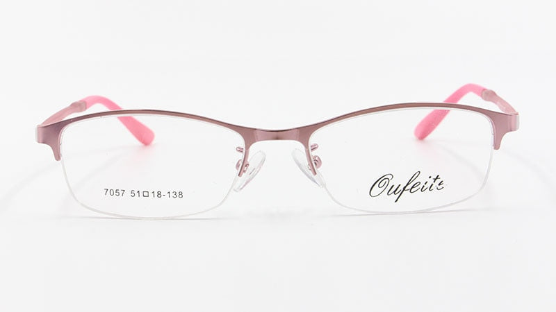 Women's Half Rim Alloy Frame Eyeglasses N7057 Semi Rim Bclear