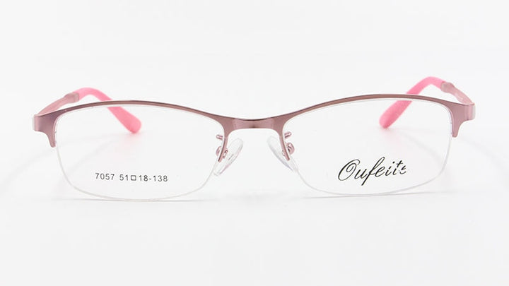 Women's Half Rim Alloy Frame Eyeglasses N7057 Semi Rim Bclear
