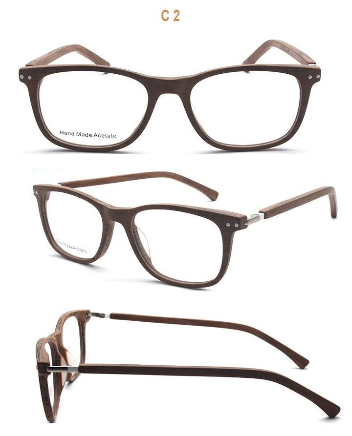 Reven Jate Unisex Full Rim Square Acetate Eyeglasses K9201 Full Rim Reven Jate