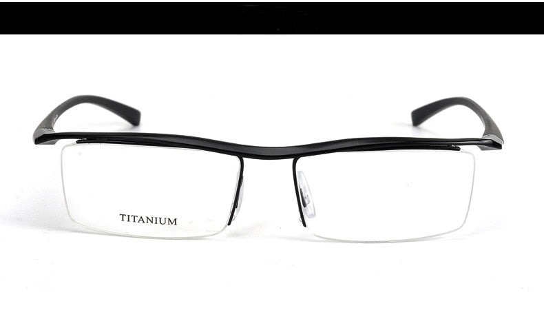 Hotony Men's Semi Rim Browline Titanium Frame Eyeglasses P8189 Semi Rim Hotony