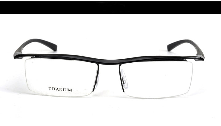 Hotony Men's Semi Rim Browline Titanium Frame Eyeglasses P8189 Semi Rim Hotony