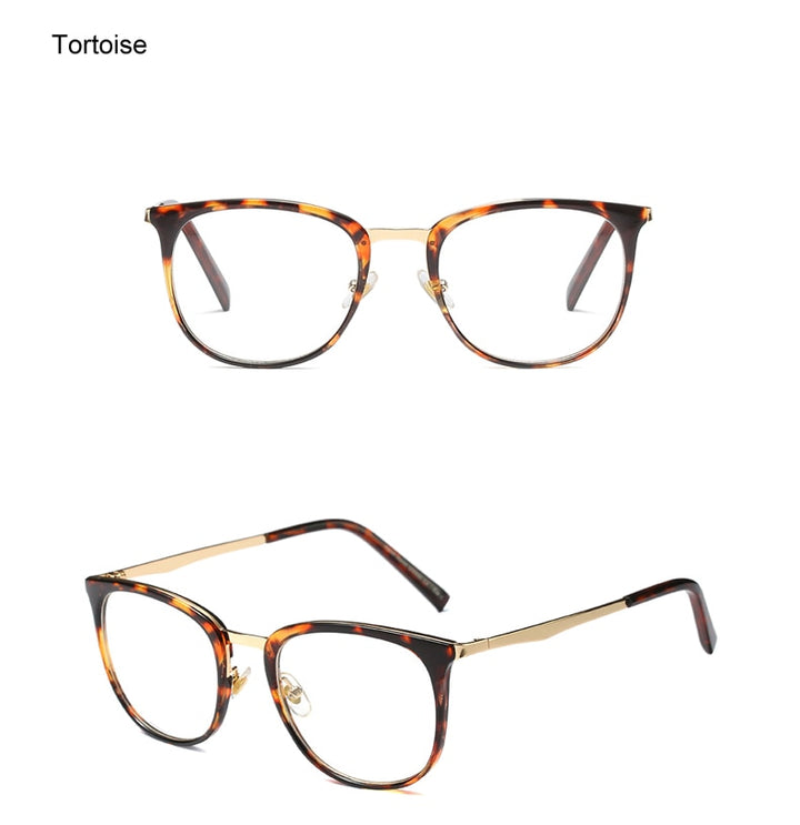 Ralferty Women's Full Rim Square Acetate Alloy Eyeglasses F92128 Full Rim Ralferty