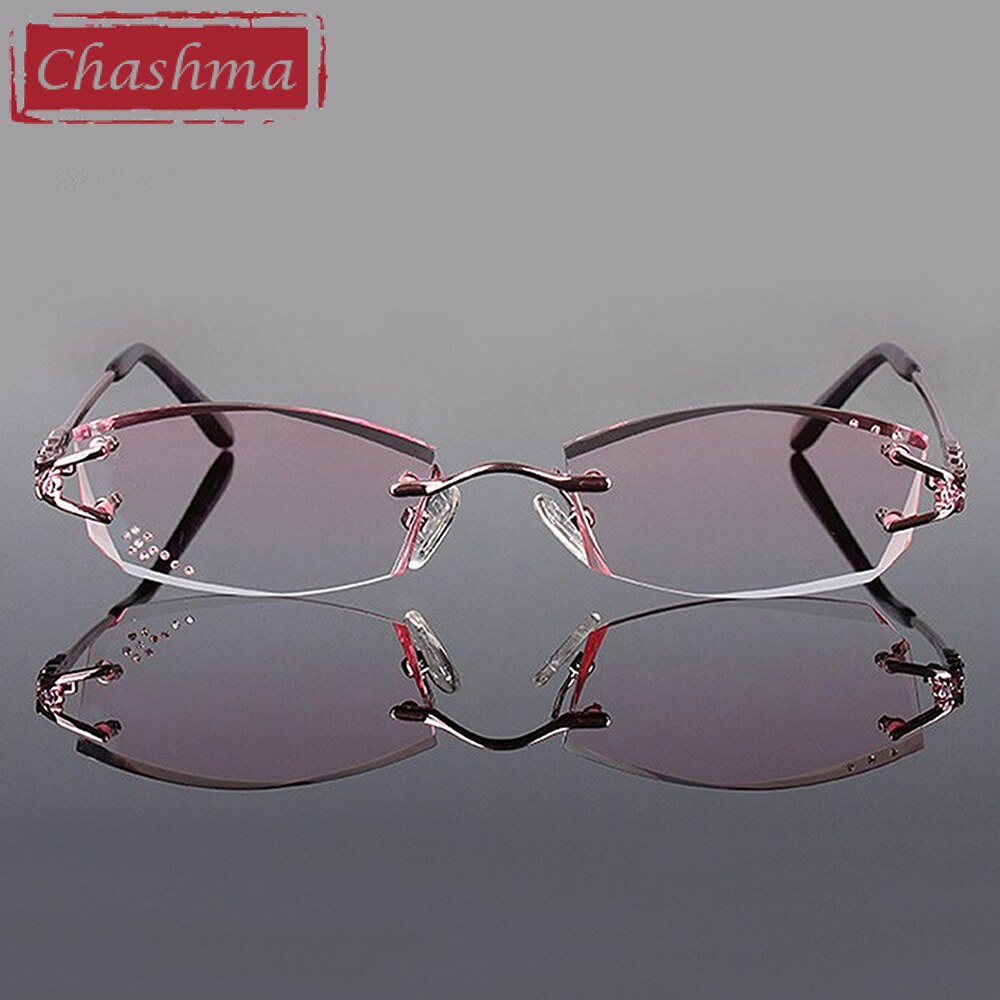 Chashma Women's Rimless Square Titanium Eyeglasses 1006 Rimless Chashma