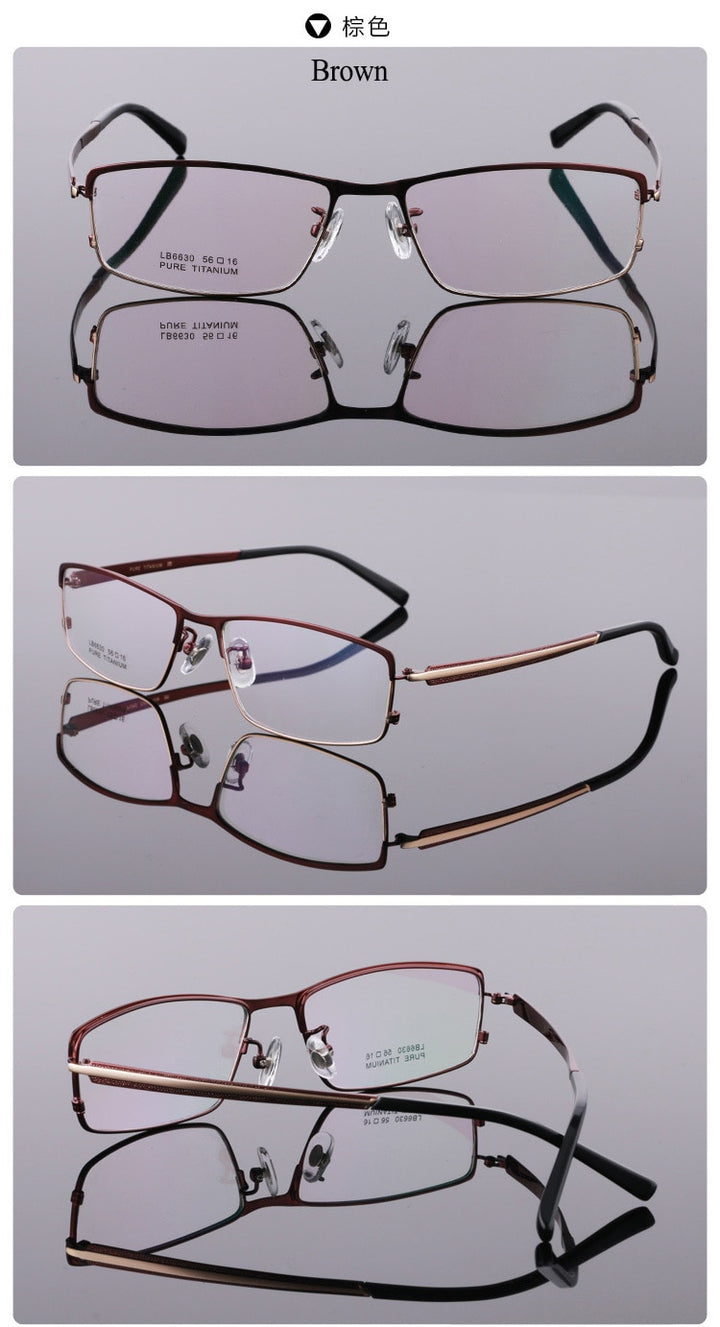 Bclear Men's Full Rim Titanium Eyeglasses Square Lb6630 Full Rim Bclear