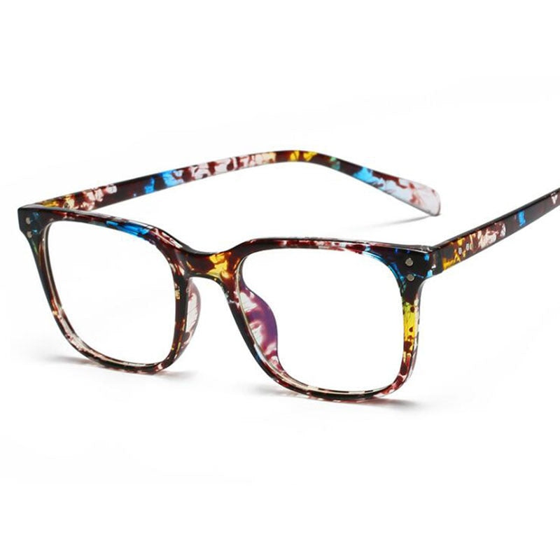 Hotochki Unisex Full Rim TR-90 Resin Square Acetate Frame Eyeglasses 5025 Full Rim Hotochki