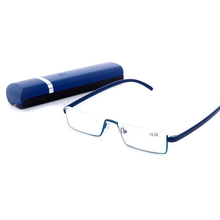 Reven Jate Unisex Semi Rim Rectangle Alloy Reading Glasses R131 Reading Glasses Reven Jate