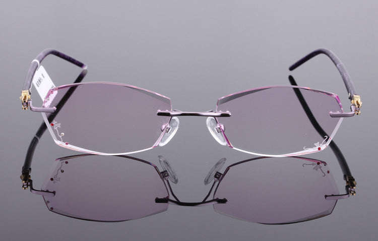 Reven Jate Unisex Rimless Rectangle Titanium Eyeglasses 88005 Rimless Reven Jate