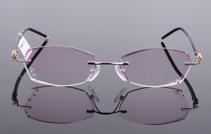 Reven Jate Unisex Rimless Rectangle Titanium Eyeglasses 88005 Rimless Reven Jate