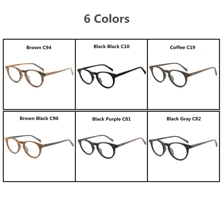 Hdcrafter Unisex Full Rim Round Wood Frame Eyeglasses Lhb030 Full Rim Hdcrafter Eyeglasses