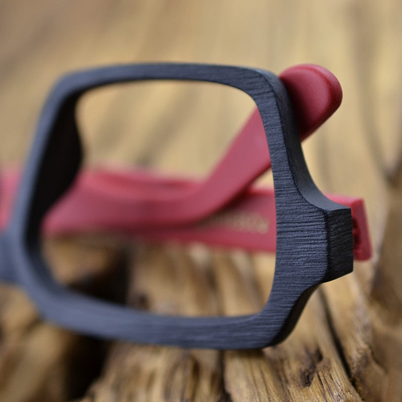 Hdcrafter Unisex Full Rim Oversized Square Wood Acetate Frame Eyeglasses Ps9019 Full Rim Hdcrafter Eyeglasses
