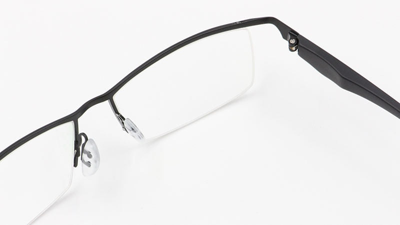 Men's Half Rim Titanium Alloy Frame TR-90 Temple Eyeglasses Np8011 Semi Rim Bclear