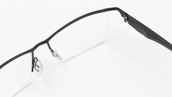 Men's Half Rim Titanium Alloy Frame TR-90 Temple Eyeglasses Np8011 Semi Rim Bclear