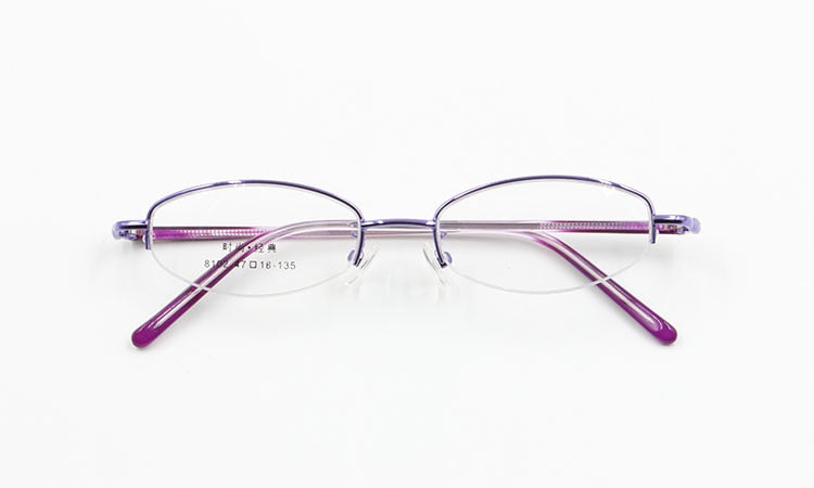 Women's Alloy Frame Semi Rim Eyeglasses 8102 Semi Rim Bclear