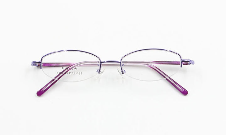 Women's Alloy Frame Semi Rim Eyeglasses 8102 Semi Rim Bclear
