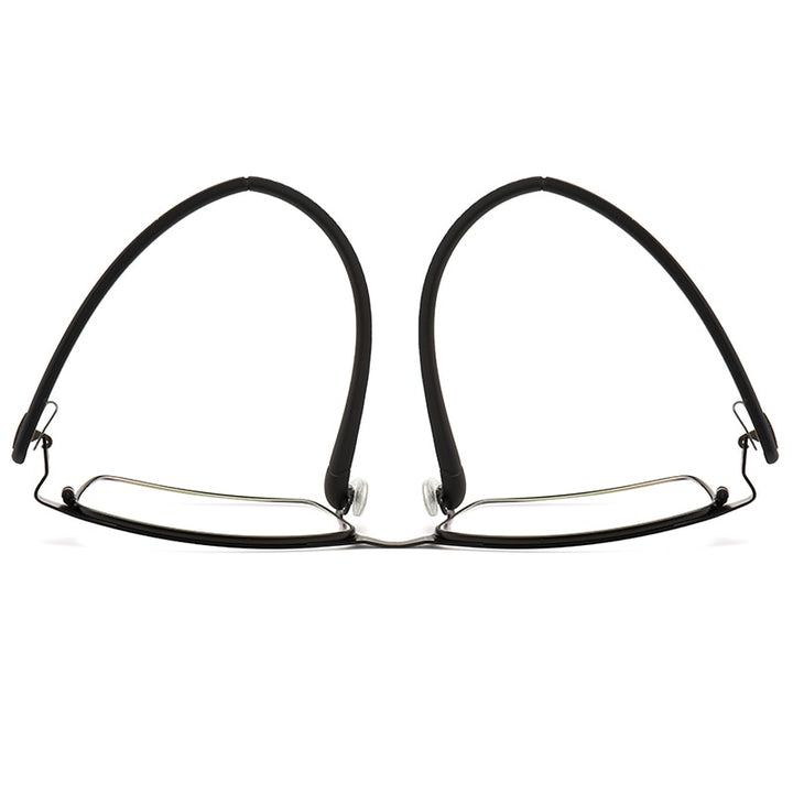 Hotochki Men's IP Electroplated Alloy Full/Semi Rim Frame Eyeglasses P9960 Semi Rim Hotochki