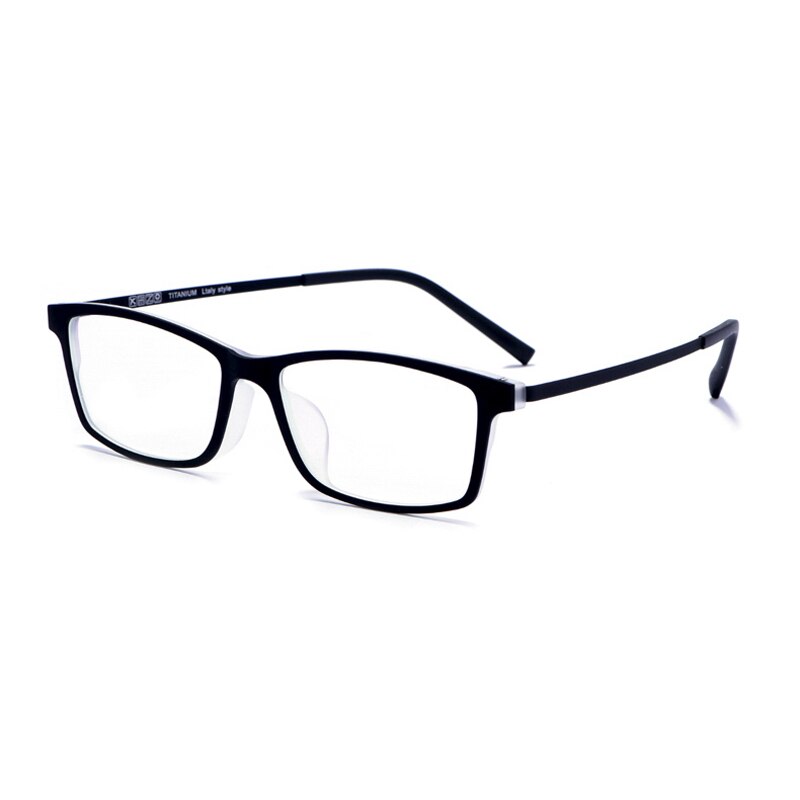 Handoer Men's Semi Rim Square Tr 90 Eyeglasses 2099 Semi Rim Handoer 2097 Black and White