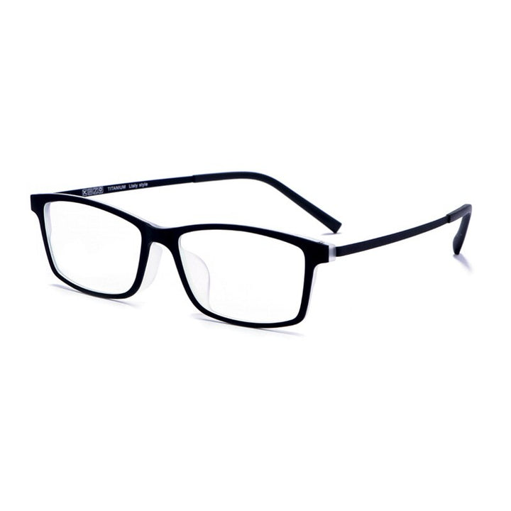 Handoer Men's Semi Rim Square Tr 90 Eyeglasses 2099 Semi Rim Handoer 2097 Black and White