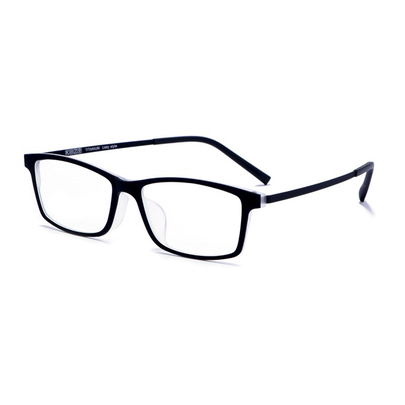 Handoer Men's Semi Rim Square Tr 90 Eyeglasses 2099 Semi Rim Handoer 2097 Black and White  