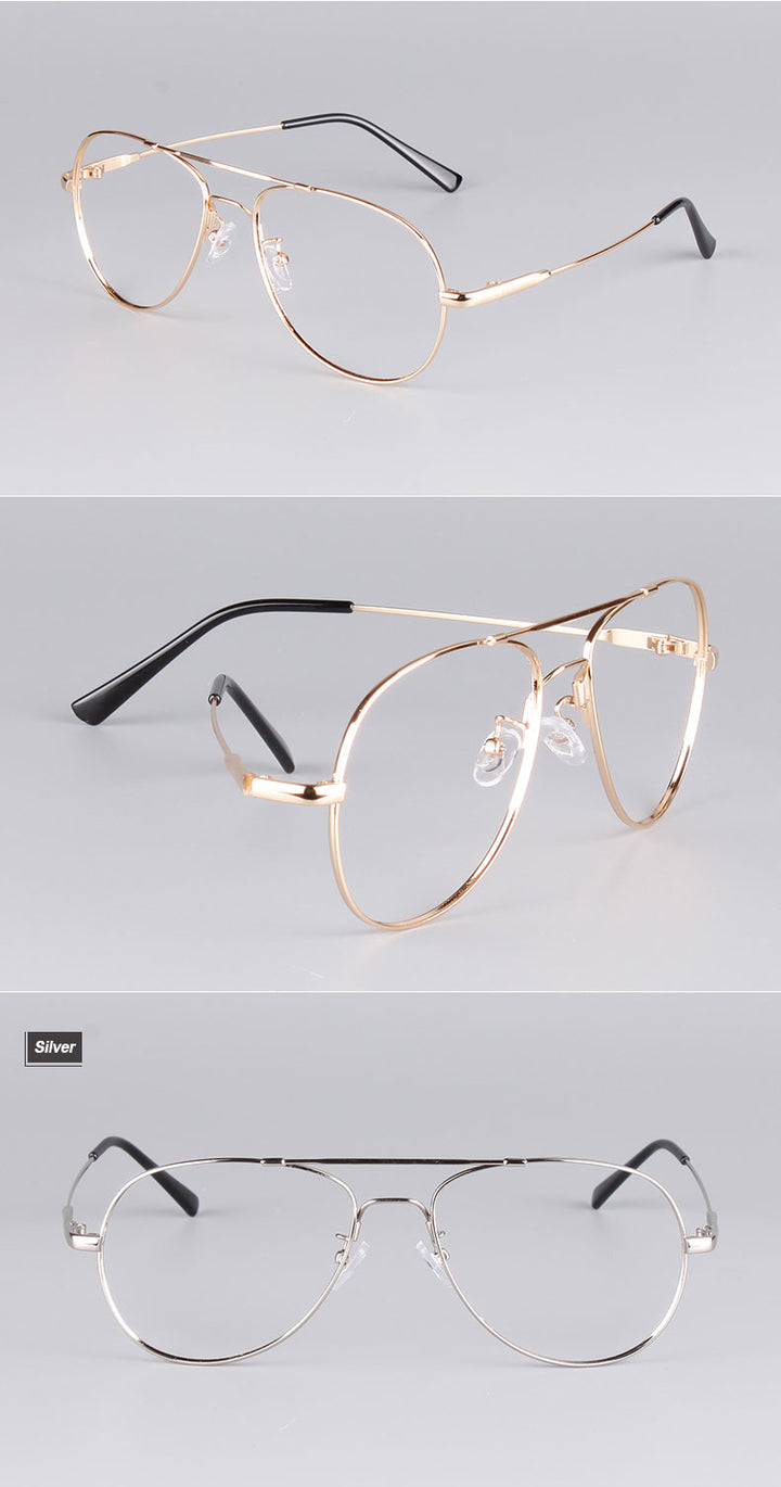 Reven Jate Unisex Full Rim Double Bridge Oval Alloy Titanium Eyeglasses 3028 Full Rim Reven Jate