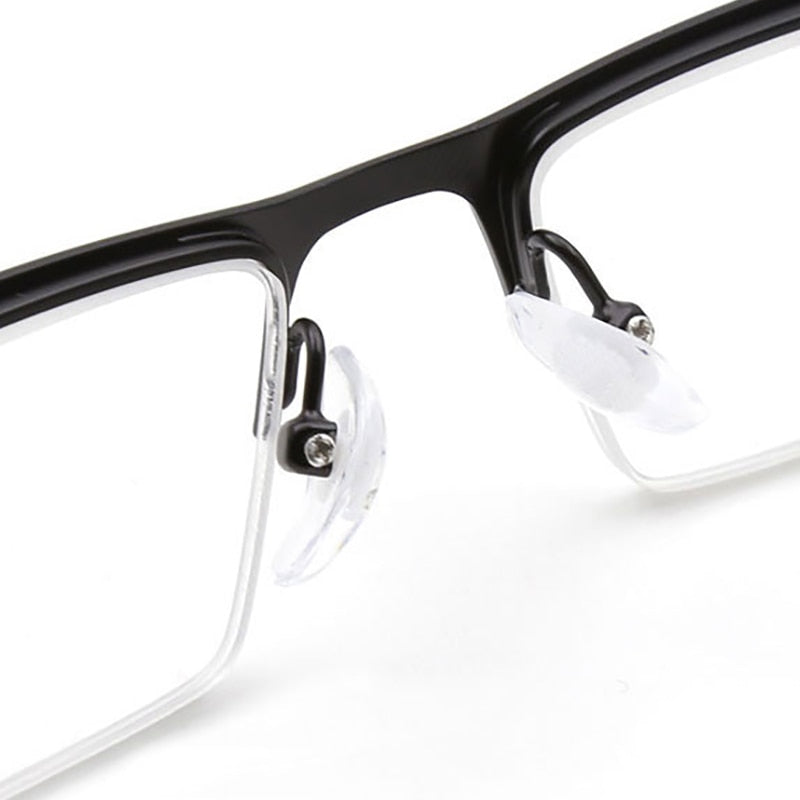 Hotochki Men's Semi Rim Stainless Steel Alloy Frame Reading Glasses D2015 Reading Glasses Hotochki