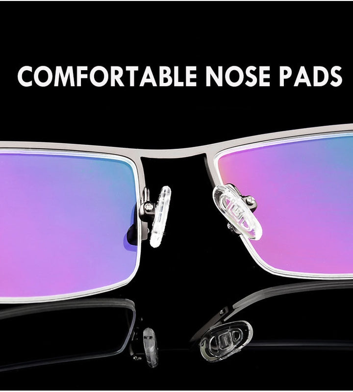 Men's Titanium Alloy Eyeglasses Half Rim Frame P8831 Semi Rim Bclear