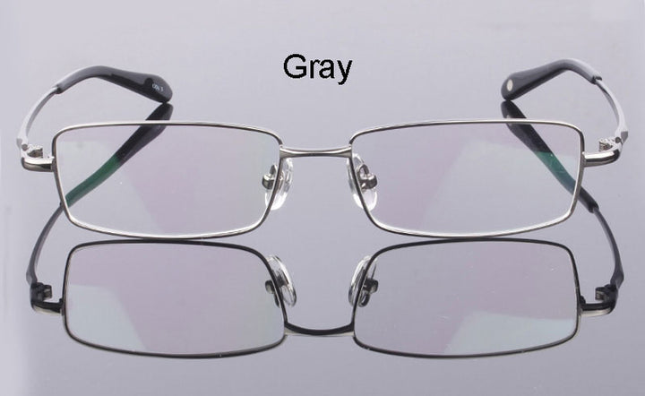 Hotochki Men's Full Rim Rectangular Titanium Frame Eyeglasses 2256 Full Rim Hotochki