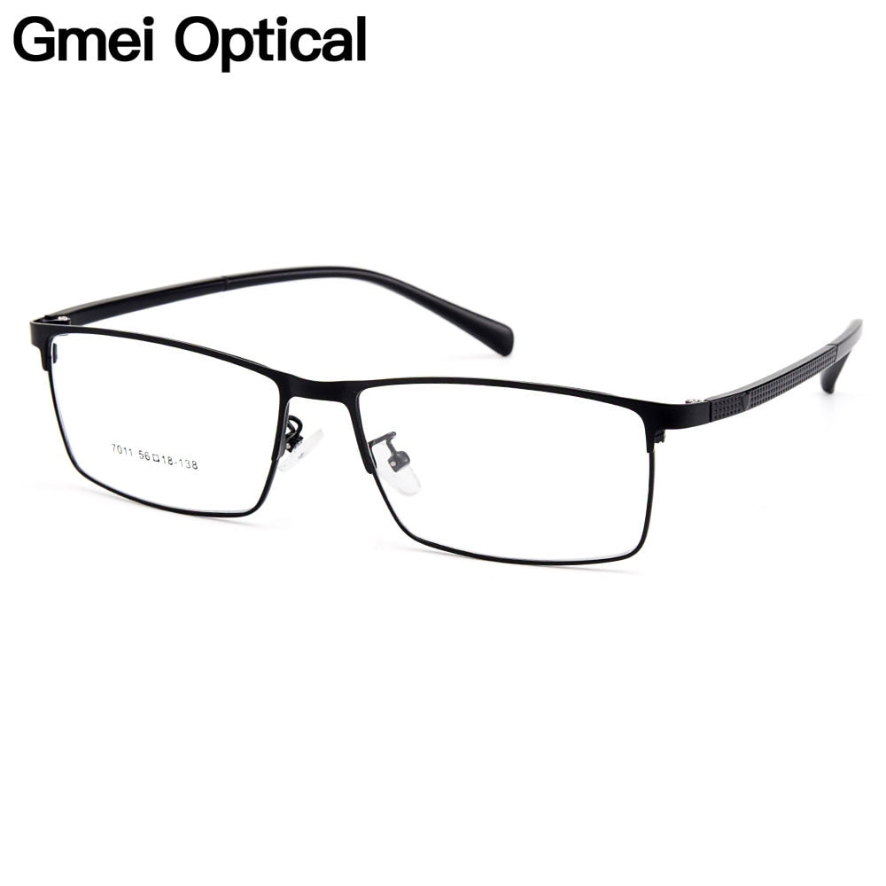Gmei Men's Eyeglasses Semi Rim Titanium Alloy Square Y7011 Semi Rim Gmei Optical