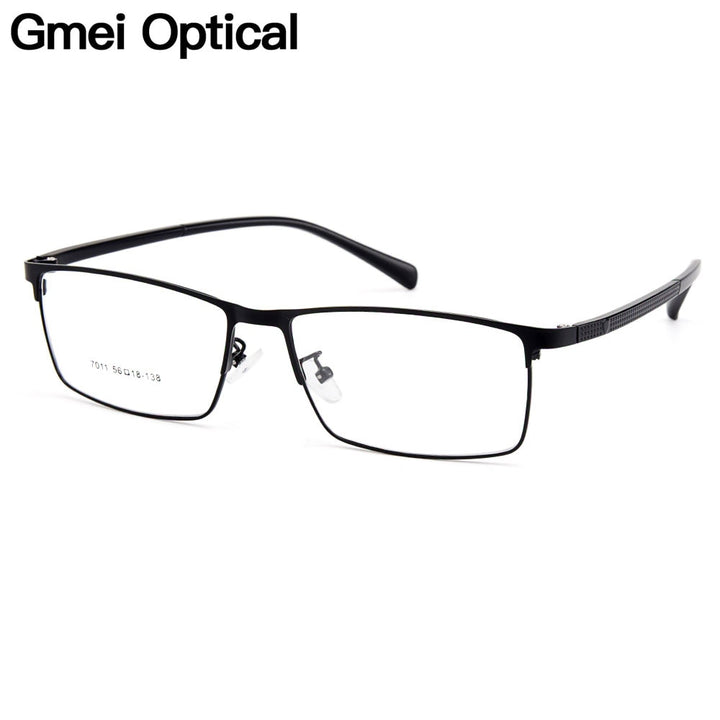 Gmei Men's Eyeglasses Semi Rim Titanium Alloy Square Y7011 Semi Rim Gmei Optical