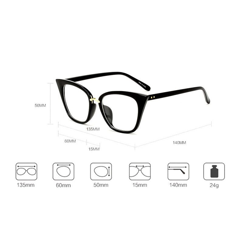 Hotony Women's Full Rim Acetate Cat Eye Frame Eyeglasses 97093 Full Rim Hotony
