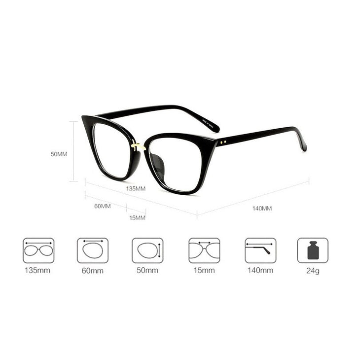 Hotony Women's Full Rim Acetate Cat Eye Frame Eyeglasses 97093 Full Rim Hotony