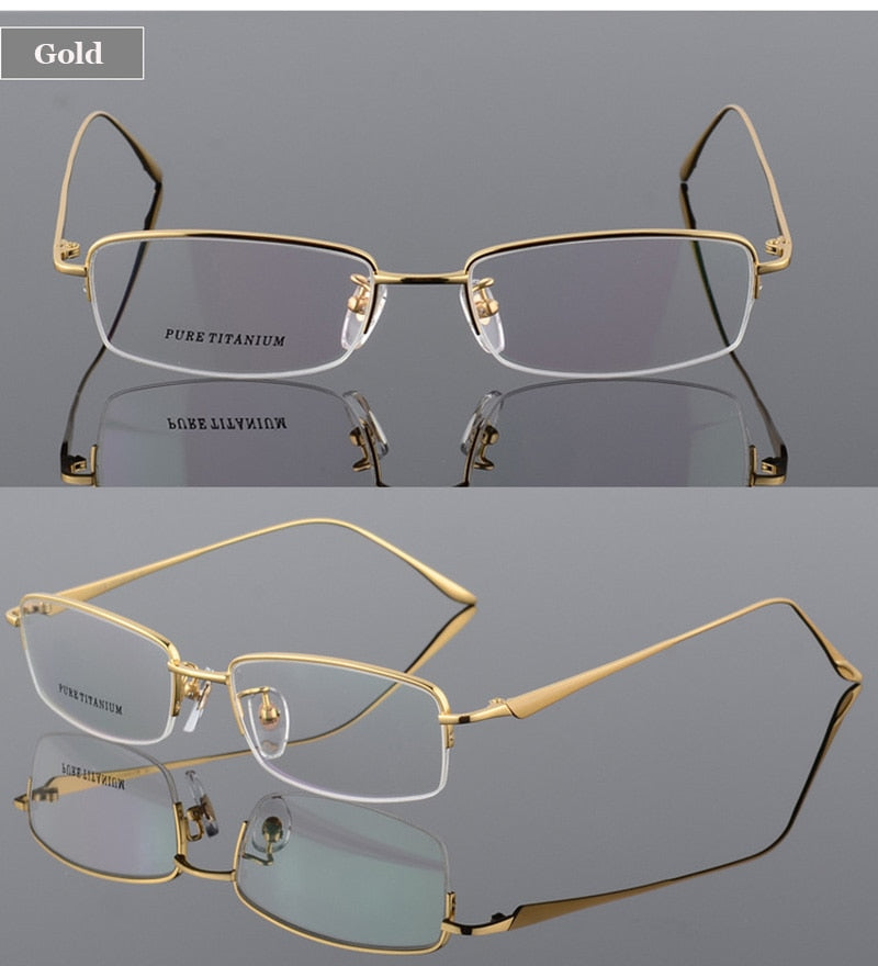 Hotochki Men's Semi Rim Titanium Frame Eyeglasses 8272 Semi Rim Hotochki