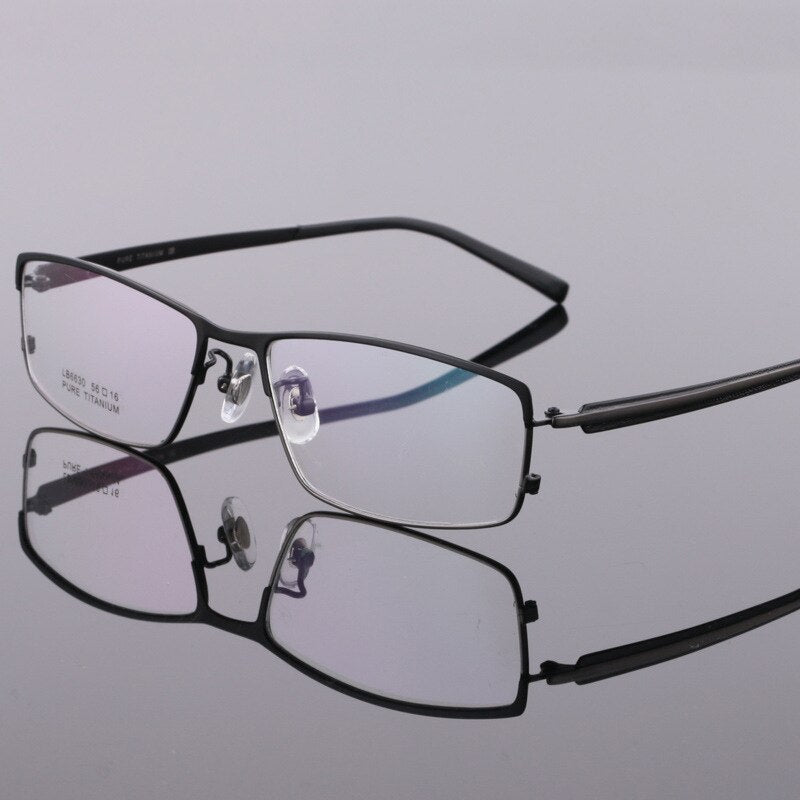 Bclear Men's Full Rim Titanium Eyeglasses Square Lb6630 Full Rim Bclear