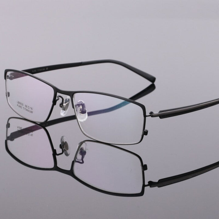Bclear Men's Full Rim Titanium Eyeglasses Square Lb6630 Full Rim Bclear