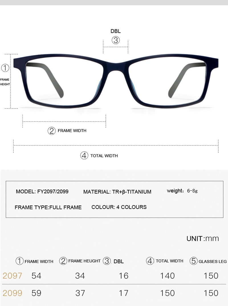Handoer Men's Semi Rim Square Tr 90 Eyeglasses 2099 Semi Rim Handoer