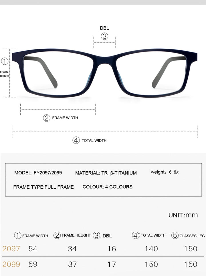 Handoer Men's Semi Rim Square Tr 90 Eyeglasses 2099 Semi Rim Handoer   