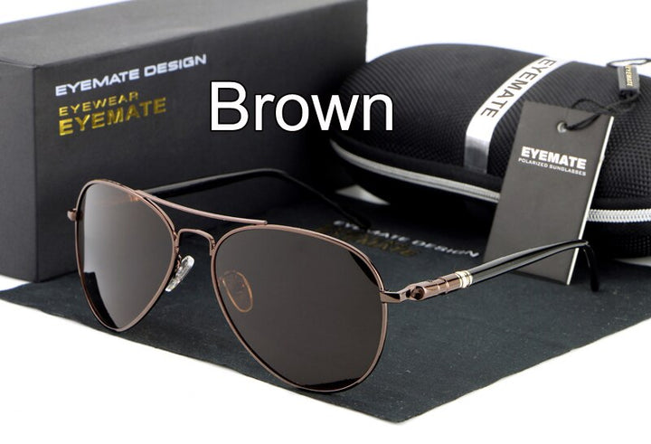 Hdcrafter Unisex Full Rim Double Bridge Oval Alloy Frame Polarized Sunglasses Le001 Sunglasses HdCrafter Sunglasses brown