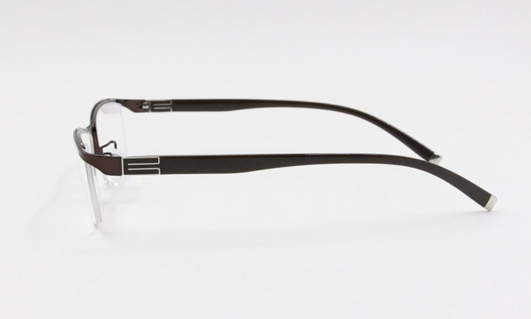 Men's Semi Rim Square Titanium Alloy Eyeglasses P9963 Semi Rim Bclear
