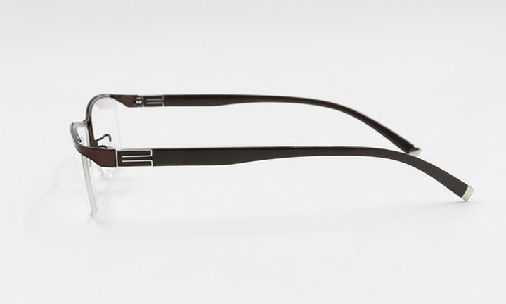 Men's Semi Rim Square Titanium Alloy Eyeglasses P9963 Semi Rim Bclear