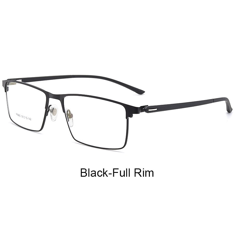 Hotochki Men's IP Electroplated Alloy Full/Semi Rim Frame Eyeglasses P9960 Semi Rim Hotochki BlackFullRim